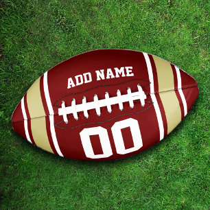 Ballon De Foot Football Jersey Burgundy Gold Personnalisé