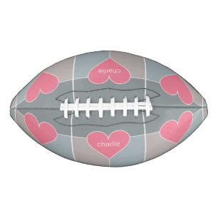 Ballon De Foot Football monogramme personnalisé Motif du coeur