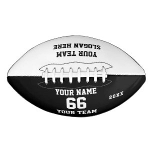 Ballon De Foot Football noir personnalisé avec nom, nombre, équ