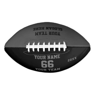 Ballon De Foot Football noir personnalisé avec nom, numéro, équip