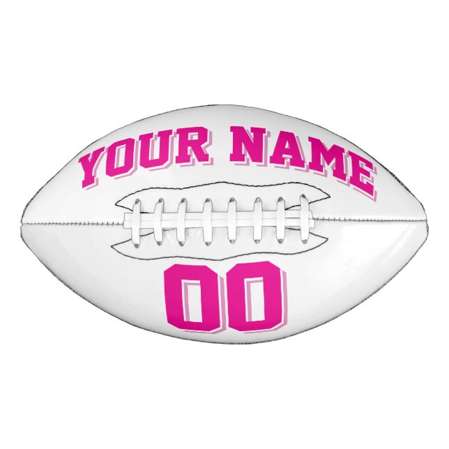 Ballon De Foot Football Personnalisé BLANC ET ROSE (Devant)