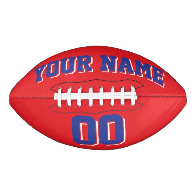 Ballon De Foot Football Personnalisé BLEU ET BLANC ROUGE (Devant)