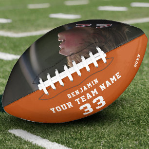 Ballon De Foot Football personnalisé Orange Nom Numéro d'équipe P