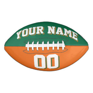 Ballon De Foot Football Personnalisé Vert Et Orange BICOLORÉ