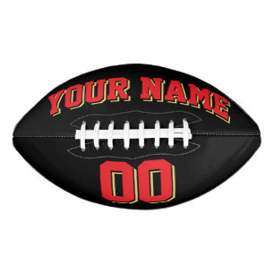 Ballon De Foot Football sur mesure ROUGE NOIR ET VIEUX OR