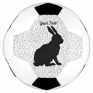 Ballon De Foot Forme de silhouette de lapin assis noir sur Pois