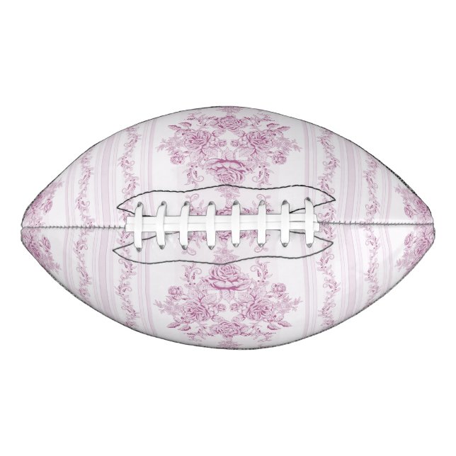 Ballon De Foot français chic, rose, toile, floral, motif, victori (Devant)