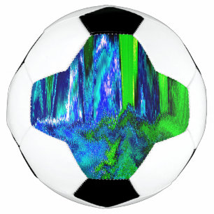 Ballon De Foot Glitch fondu (bleu et vert)