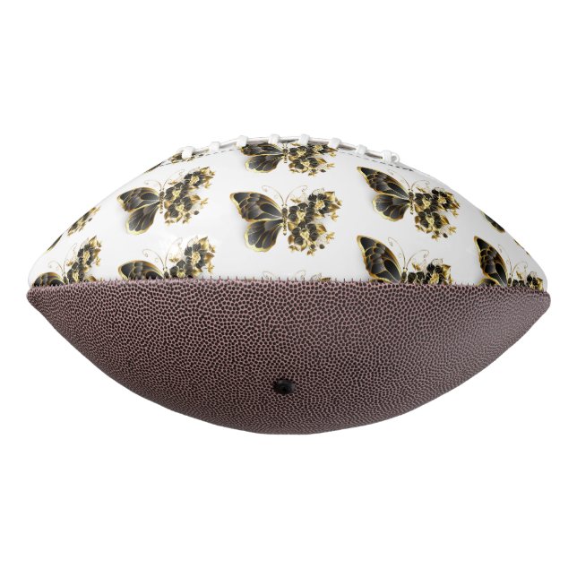 Ballon De Foot Gold flower Butterfly with Black Orchid (Tourné à 270°)