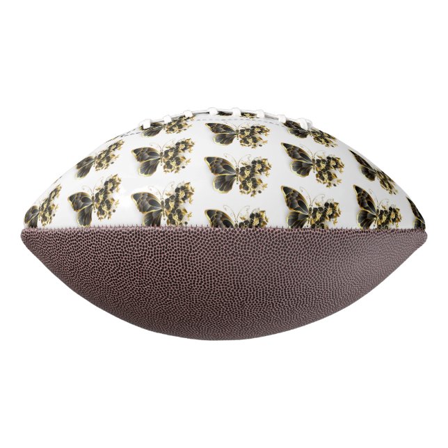 Ballon De Foot Gold flower Butterfly with Black Orchid (Tourné à 270°)