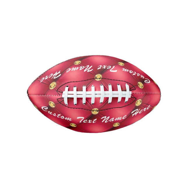 Ballon De Foot Gold Red Diamond Tufted Texte personnalisé cadeau  (Devant)