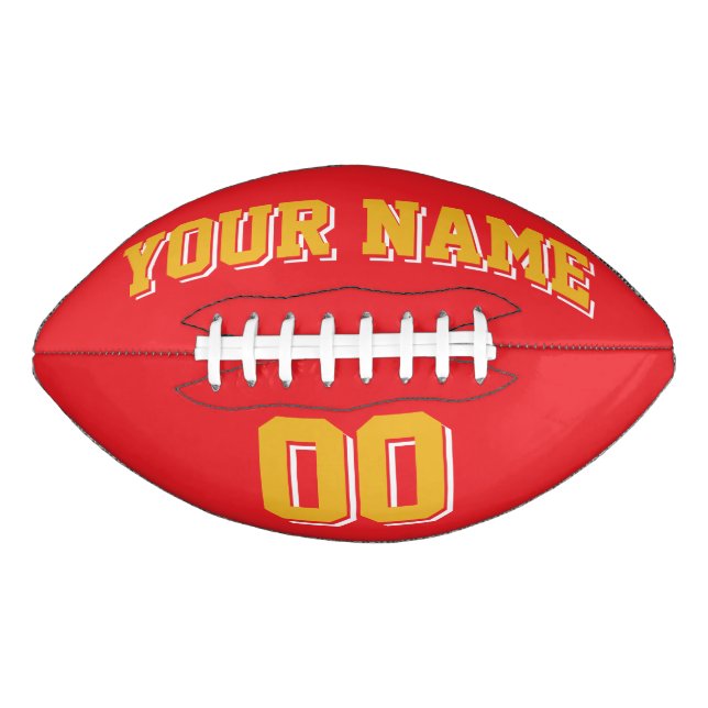 Ballon De Foot GOLD ROUGE ET BLANC Football Personnalisé (Devant)