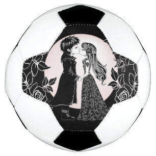 Ballon De Foot Gothique Emo Enfants Kiss Valentine's Day