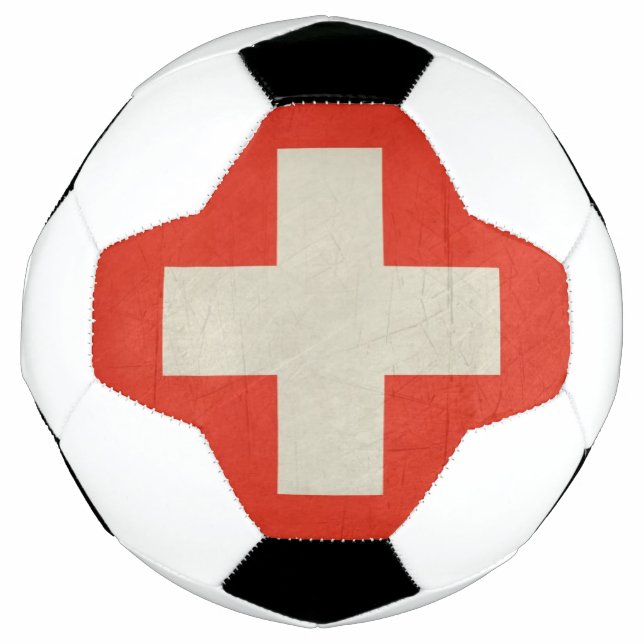 Ballon De Foot Grunge drapeau d'État souverain de la Suisse (Devant)