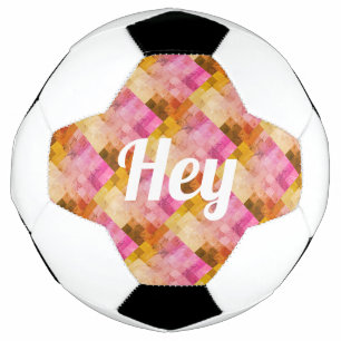 Ballon De Foot Hey Pink Watercolor Motif géométrique