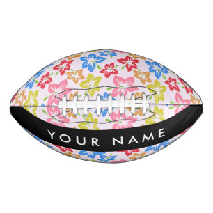 Ballon De Foot Hibiscus Coloré, Motif De Fleurs, Votre Nom