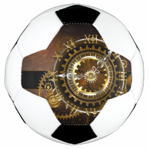 Ballon De Foot Horloge Steampunk avec des engrenages anciens