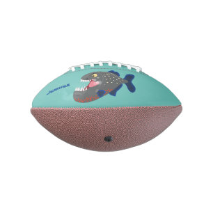 Ballon De Foot Hungry funny piranha cartoon illustration