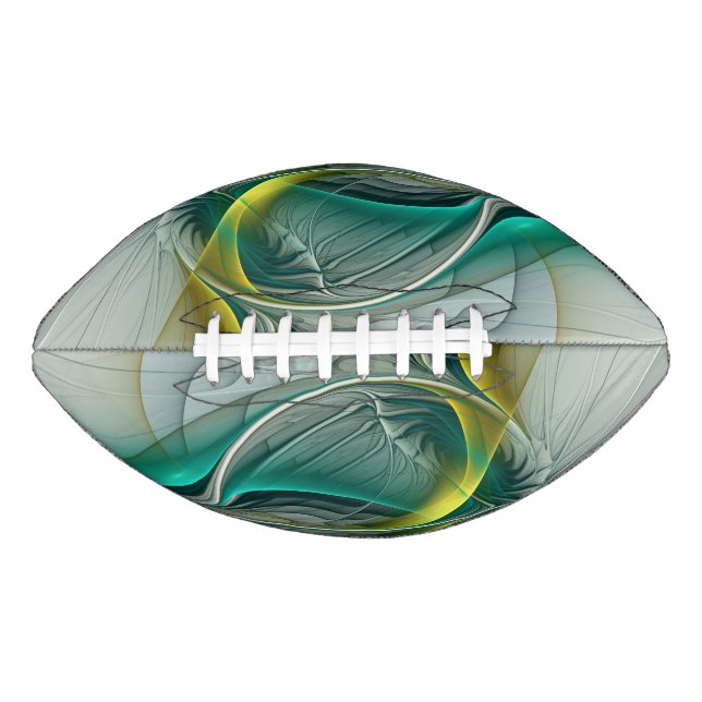 Ballon De Foot Hypnotique Abstrait Golden Turquoise Turquoise Fra (Devant)