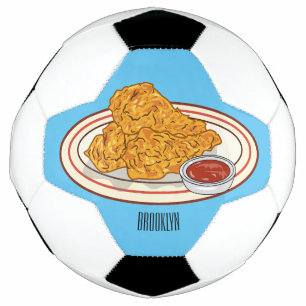 Ballon De Foot Illustration de dessin animé sur le poulet frit