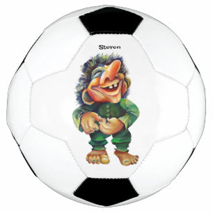 Ballon De Foot Illustration de troll drôle scandinave aquarelle