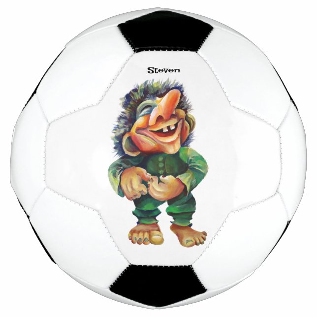 Ballon De Foot Illustration de troll drôle scandinave aquarelle (Devant)