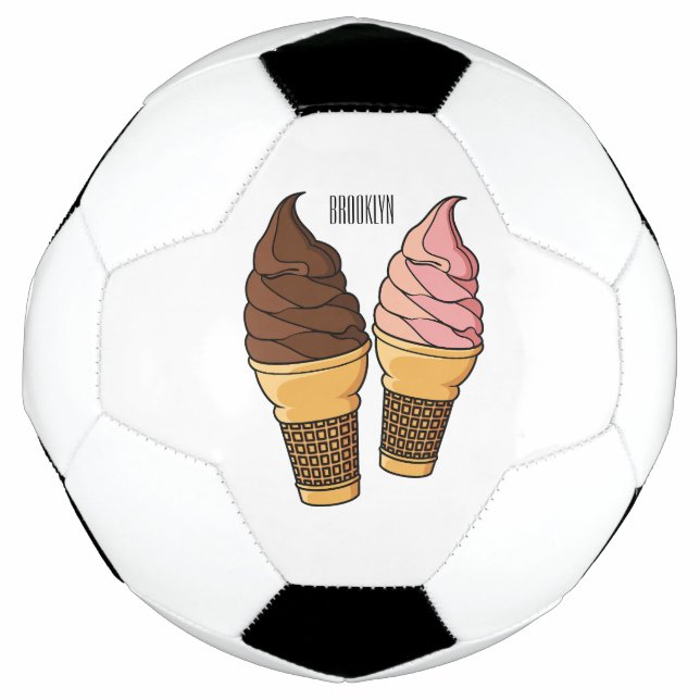Ballon De Foot Illustration du cône de crème glacée (Devant)