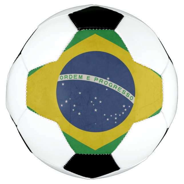 Ballon De Foot Illustration du drapeau abstrait du Brésil (Devant)