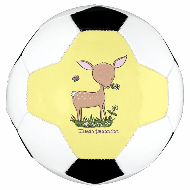 Ballon De Foot Illustration d'une jolie dessin de cerf de bébé he (Devant)