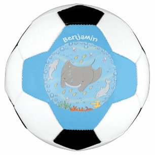 Ballon De Foot Illustration d'une mignonne raie manta et de bulle