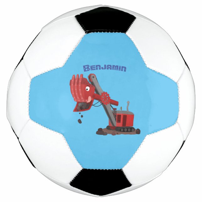 Ballon De Foot Illustration d'une pelle à vapeur rouge mou (Devant)