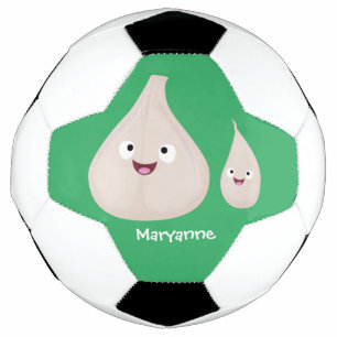 Ballon De Foot Illustration végétale de caricature à l'ail mignon