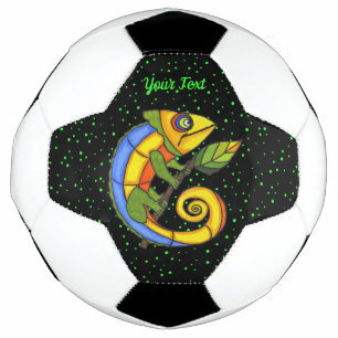 Ballon De Foot Imaginaire Souriant Points Leaf Lizard De Couleur