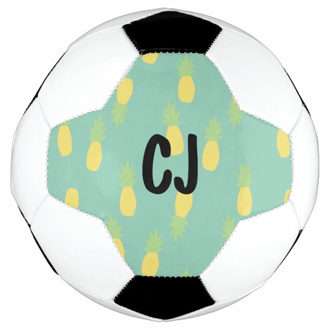 Ballon De Foot Initiales Abstraites monogrammes à l'ananas (Devant)