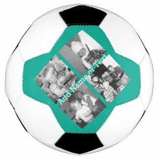 Ballon De Foot Instagram Photo Collage avec 4 images - émeraude