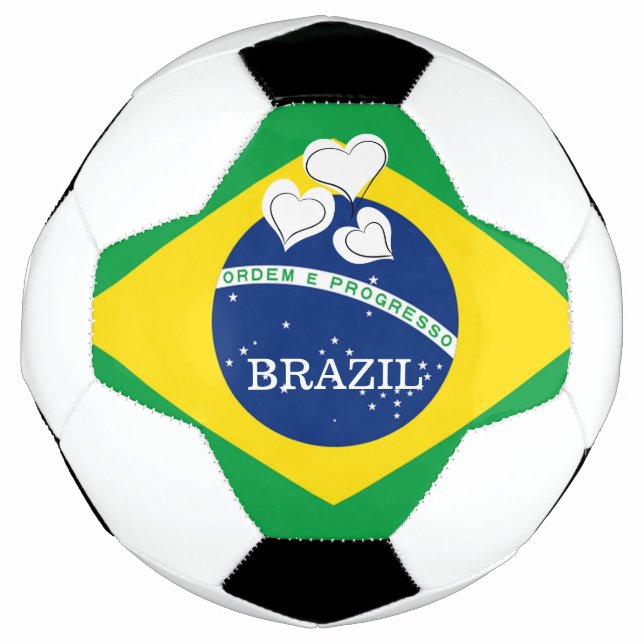 Ballon De Foot J'aime Brésil - Drapeau brésilien (Devant)