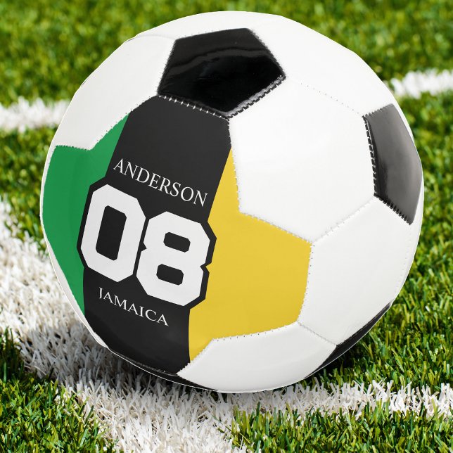 Ballon De Foot Jamaïque Green Gold Team Numéro de famille Jamaïca (jamaica colors soccer ball)