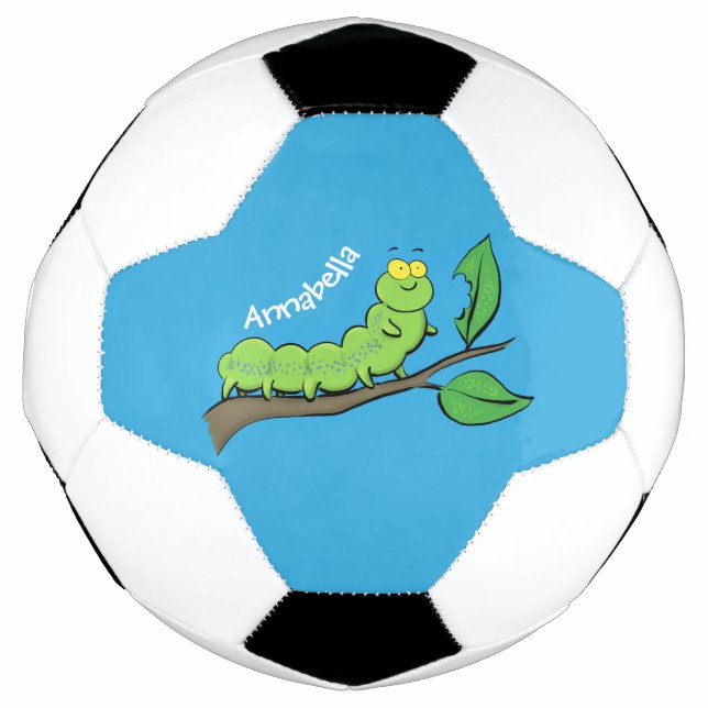 Ballon De Foot Joli dessin animé de chenille verte mignonne (Devant)