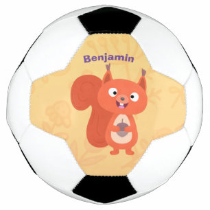 Ballon De Foot Joli dessin animé d'écureuil roux