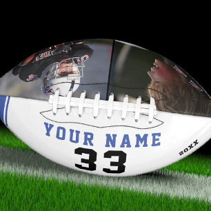 Ballon De Foot Joueur bleu moderne Nom 2 Photo Collage Foo