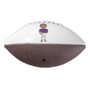 Ballon De Foot joueur de football vintage rétro violet noir simpl