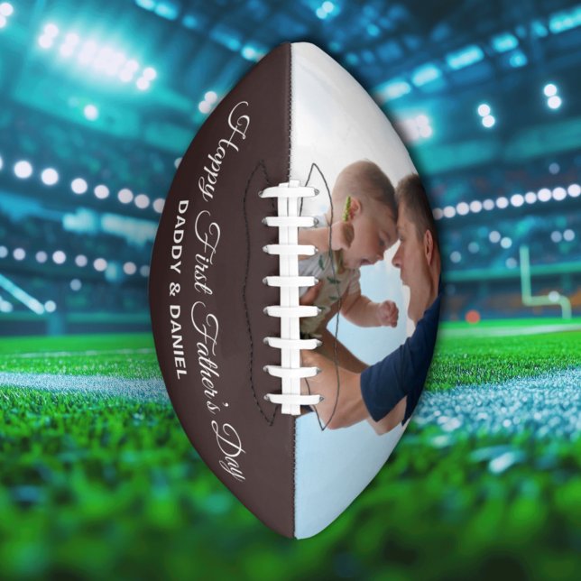 Ballon De Foot Joyeuse Fête des Premiers Pères Photo & Texte Pers (Créateur téléchargé)