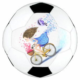 Ballon De Foot Joyeuse fille avec balle de football de vélo