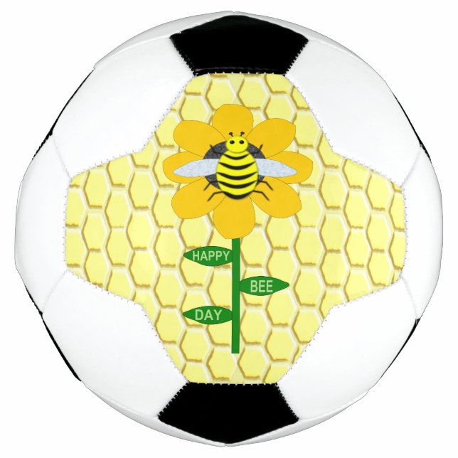 Ballon De Foot Joyeux Jour des abeilles Anniversaire Bumblebee (Devant)