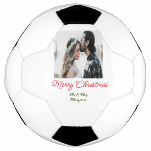 Ballon De Foot Joyeux Noël couple photo ajouter nom heureux vacan