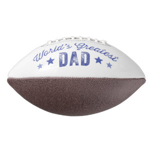 Ballon De Foot Le plus grand papa du monde bleu rétro