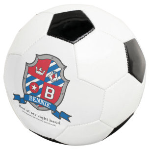 Ballon De Foot Lettre de crête B rouge bleu oiseau couronne étoil