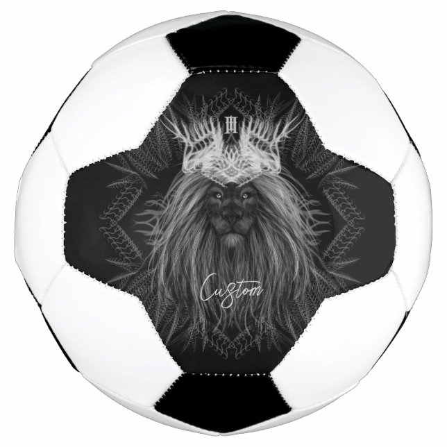 Ballon De Foot Lion avec monogramme de couronne (Devant)