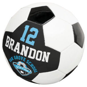 Ballon De Foot Logo de football - Bleu bébé, noir et blanc