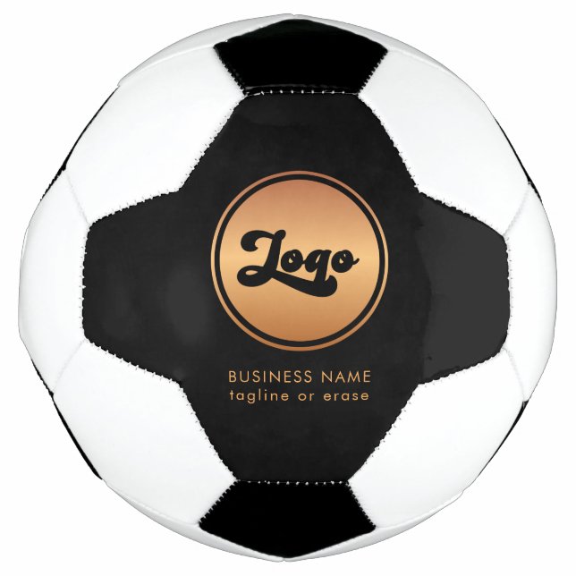 Ballon De Foot Logo d'entreprise Gold Personnalisé Marque Noir (Devant)